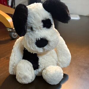 Jellycat Black and White Plush Dog Toy